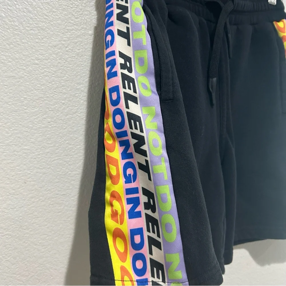 H&M Black Athletic Shorts with Neon Accent Side Panels Lakwena